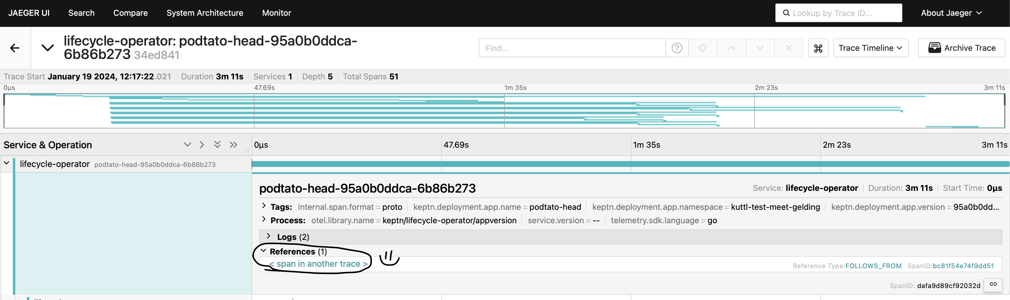 linked trace